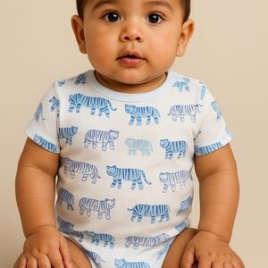Janie and Jack Blue Animal Print Kids One Piece